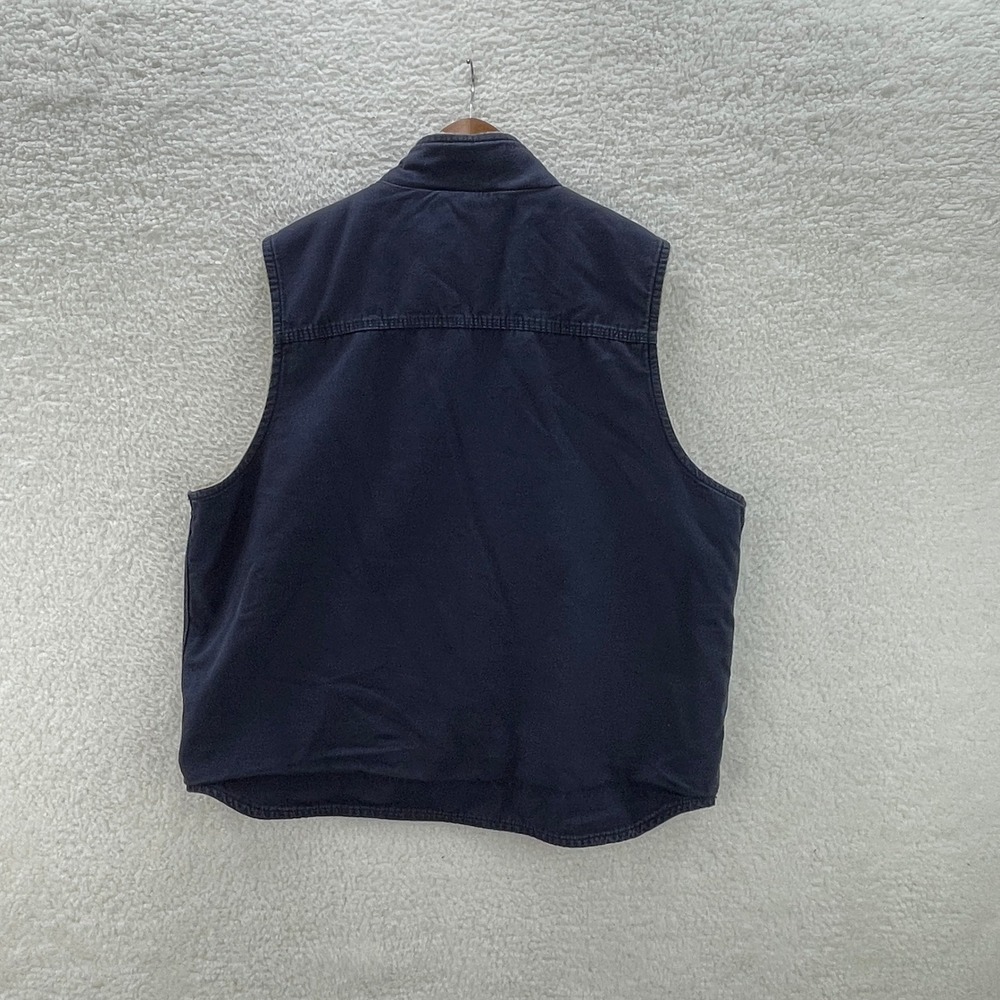 Vintage Carhartt Vest Mens 2XL Tall Blue Sherpa Lined FR Flame Resistant Cat 4 - Picture 3 of 13